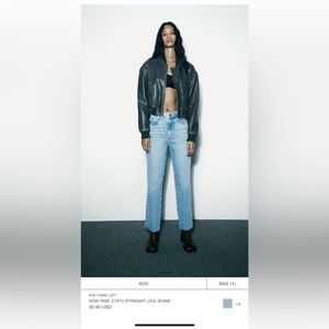 Zara High Rise Straight Leg Jean